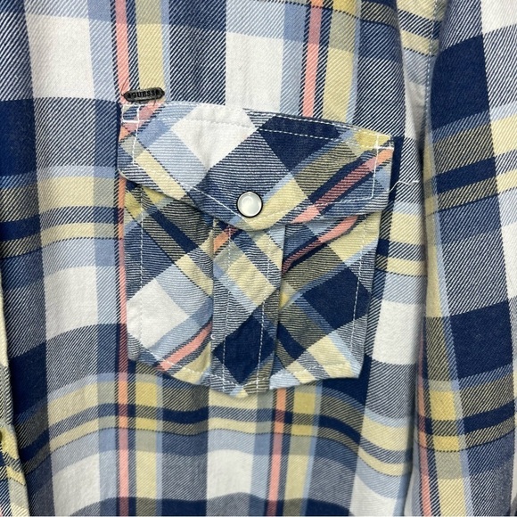 Guess Plaid Button Down Shirt Size XXL 100% Cotton​ - Picture 3 of 8